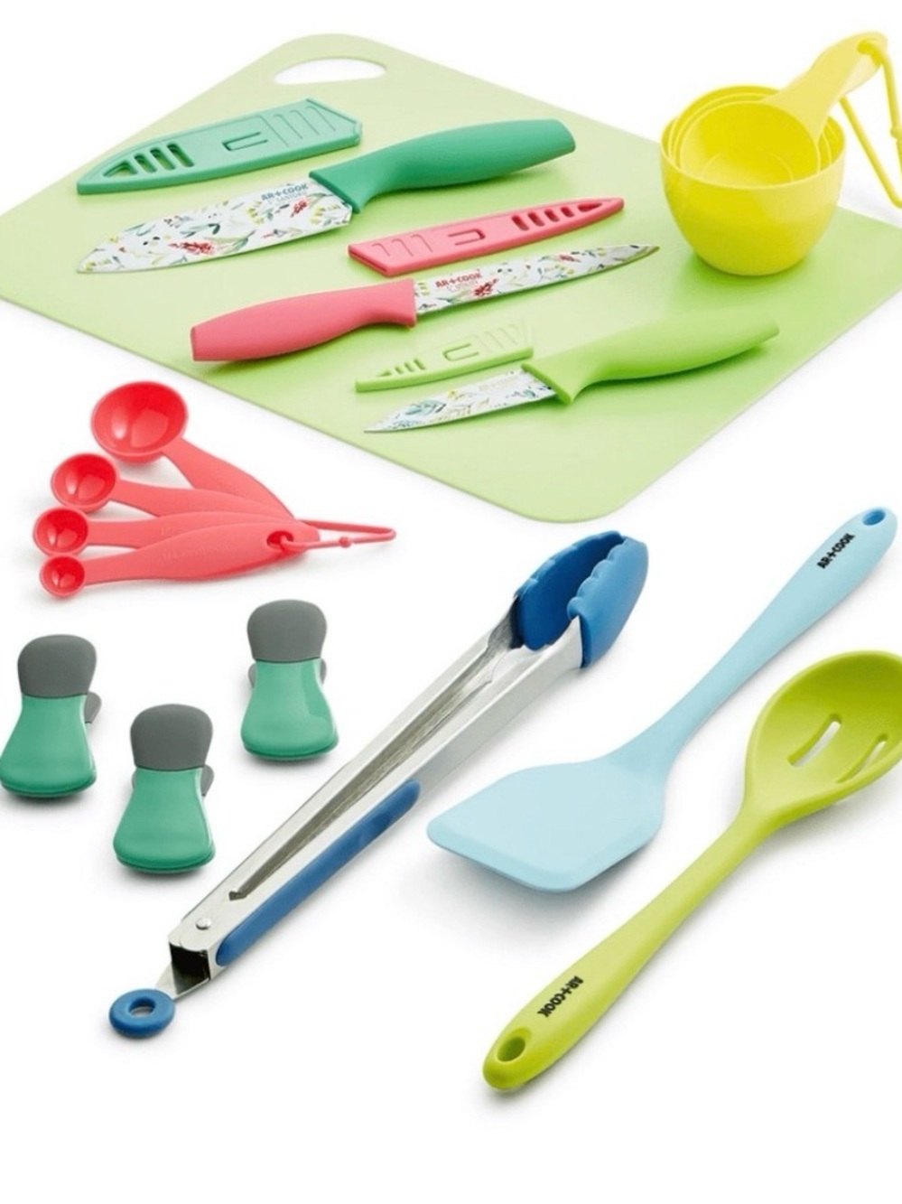 NWT Art + Cook Kitchen Gadget & Cutlery Knife Set Floral Multicolor 23 Pieces
